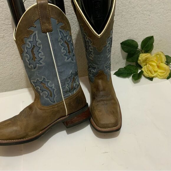 Laredo Western Brown Embroidered Cowboys Boots Women’s 7M - Picture 6 of 14
